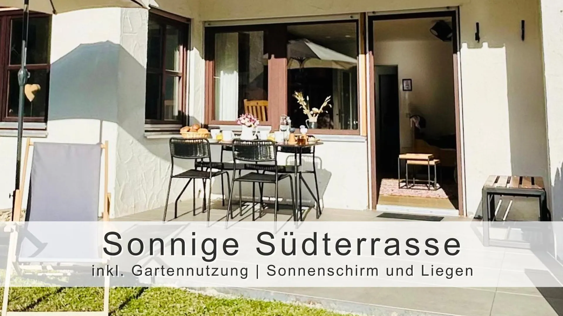 Apartament Fewo Fraeulein-Fink - Alpsee 5 Min - Neue Grosszuegige Suedterrasse Mit Garten - Gratis Wlan - Waschmaschine - Garage Oberstaufen Niemcy
